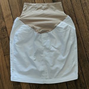 Old Navy white denim maternity pencil skirt